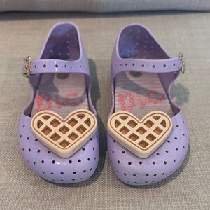 Mini Melissa Lavender Heart Dress Shoes